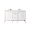 James Martin Vanities Addison 60in Double Vanity, Glossy White w/ 3 CM Eternal Jasmine Pearl Quartz Top E444-V60D-GW-3EJP - alternate 1